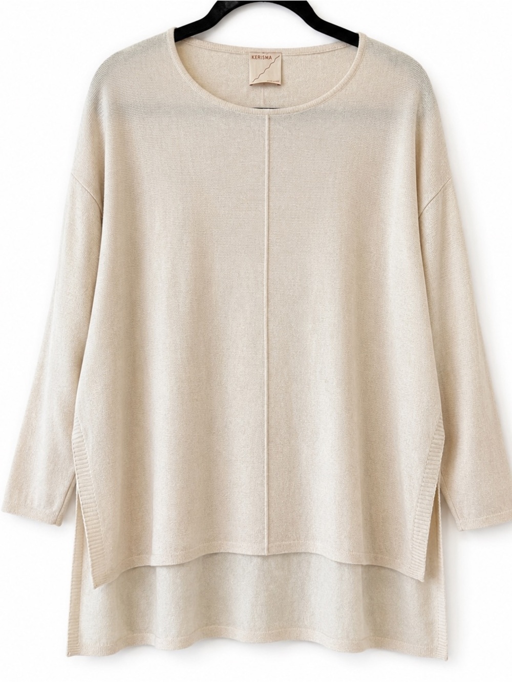 Kerisma Cream Wool Blend Hi Low Tunic Sweater S/M Oversized Minimalist